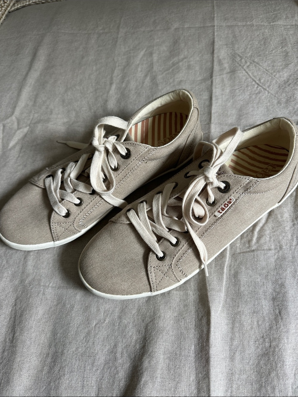 Taos Star Canvas Sneakers Khaki Wash Tan‎ Comfort Shoes W 10 arch support